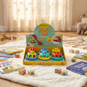 Pelota Sonajero Inflable de Plástico Suave para Bebés, Mordedor Sensorial con Campana, Fácil de Agarrar, Juguete Infantil con Sonido para Mayores de 3 Meses, Multicolor - Product Image 2