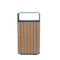 Poubelle commerciale en bois pour extérieur, mobilier urbain, bac à déchets pour paysage urbain, poubelle de parc public
