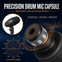Kit de microphones pour batterie entièrement métalliques, 7 pièces avec micros pour caisse claire, toms et grosse caisse, connecteurs XLR pour performances live