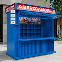 Kiosque de vente de boissons Namo Green personnalisé, design avec éclairage LED, armoires de présentation de thé au lait écologiques et étanches, installation