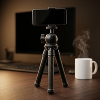 Mini trépied en caoutchouc et ABS avec verrouillage par torsion, longueur pliée de 58 mm, léger, pour téléphone portable et appareil photo numérique