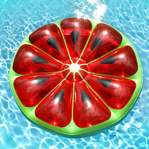 Flotador Inflable de PVC Resistente con Logotipo Personalizado, Forma de Sandía, Cama de Aire Redonda con Diseño de Rodaja de Fruta para Broncearse en la Playa, <span class=keywords><strong>Lago</strong></span> o Piscina - Product Image 1