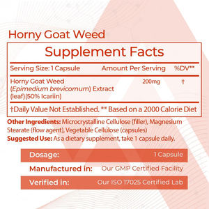 OEM Horny козья травка капсулы 200 мг 30 количество минимум 50% Icariin <span class=keywords><strong>Epimedium</strong></span> <span class=keywords><strong>Brevicornum</strong></span> - Product Image 5