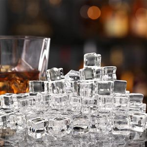 Transparent Square Fake Ice Cubes Reusable <b>Plastic</b> Artificial Ice <b>Blocks</b> for Photography Shop Home Display Decoration - Product Image 6