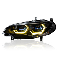 Ensemble de phares à LED DLW pour BMW X6 E71 2008-2014, mise à niveau nouveau style Spoon, double couleur, DRL Golden Eye