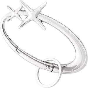 Llavero de joyería con mosquetón ovalado de estrella de cuatro puntas, estilo gótico Y2K punk, con dije de estrella y cierre de estrella de cuatro puntas, para llaves de coche - Product Image 5