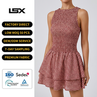 Robe d'été décontractée en coton à imprimé carreaux avec logo personnalisé, en lin de haute qualité, pour femme, style bandage et crochet – Fabricant