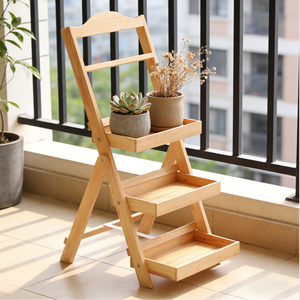 Estante Plegable de Madera de <span class=keywords><strong>Pino</strong></span> de Tres Niveles con Pizarra Blanca en la Parte Superior, Tipo Vertical, Multifuncional, Ecológico, Impermeable - Product Image 5