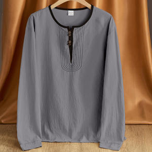 เสื้อเชิ้ตผ้าลินินแขนยาวผู้หญิงสไตล์ครอสบอร์เดอร์ ทรงเรโทรลำลอง ผ้าคอตตอนผสมบางเบา ใส่ได้ทุกวัน ไซส์ M พร้อมป้าย - Product Image 5