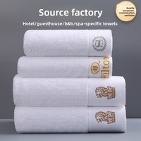 Ensemble de serviettes en coton pour hôtel 5 étoiles, blanc, bordure en tissu éponge, visage, mains, bain, doux, absorbant, logo brodé, hypoallergénique