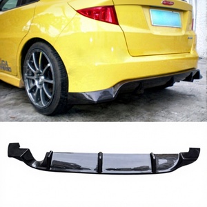 Carbon Fiber Rear Lip Bumper Fins Spoiler Winglet <b>Splitter</b> Diffuser for Honda Fit Jazz GE RS 2009-2013 - Product Image 1