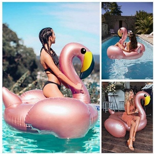 Flotteur gonflable flamant rose personnalisé pour piscine, jouets de fête aquatique pour adultes et enfants, jouets aquatiques gonflables - Product Image 3