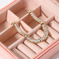 Cadena delicada de tenis Hip Hop de circón 5A de acero inoxidable chapado en oro de 18K para mujer para pulsera, joyería de moda con diamantes completos