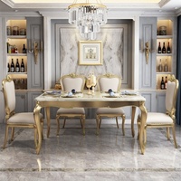 Nouveau modèle 2025 – Ensemble table et chaises de salle à manger rectangulaire extensible en bois massif et marbre, style européen de luxe léger pour la maison