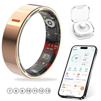Bague connectée : Moniteur de fréquence cardiaque, oxygène sanguin, pression artérielle, sommeil, VFC, podomètre, contrôlable par application, étanche, personnalisable pour la synchronisation de la santé