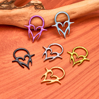 Anneaux de nez en titane ASTM F136 16G, anneaux à clic, anneaux segmentés articulés, boucles d'oreilles punk, hélix d'oreille, rook, piercing du cartilage, bijoux