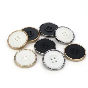 Resin plastic Combination Four Holes Black Button Men and Woman Coat Windbreaker Suit Button