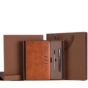 Factory New Custom Notebook Business Officel Thread Hardcover Luxury High and Big Pocket Book Pen Corporate Gift Set - Product Image 2