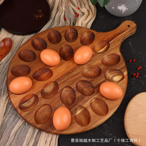 Wooden Egg <b>Storage</b> <b>Tray</b> 20 Compartments Solid Wood Kitchen Egg Holder Display <b>Tray</b> - Product Image 3
