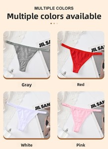Culotte string en coton pour femme, confortable, respirante, sexy, taille basse, extensible, multicolore (7 couleurs), tailles M-L, ODM, couleur unie, style bikini - Product Image 6