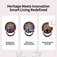 Serrure de porte intelligente électronique de poignée de tiroir de meubles d'acier inoxydable en forme de lion