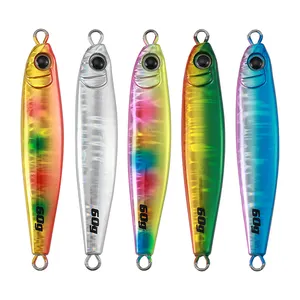 Jiggingpro jig logam memancing, Jig logam 40g 60g lemparan air asin jig Lure MUCHO LUCIR cahaya untuk tuna kingfish