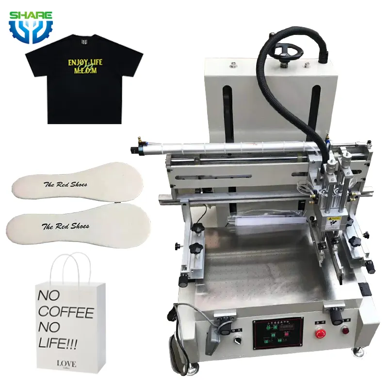 यूवी ड्रायर मशीन के साथ सिल्क स्क्रीन प्रिंटर टी-शर्ट प्रिंटिंग मशीन
