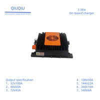 Chargeur de batterie de voiture portable 3,3 kW certifié CE, étanche IP67, 90V-265VAC 50Hz, en aluminium, refroidissement par air PFC
