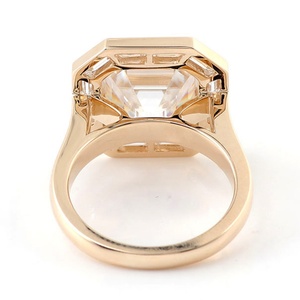 แหวนมอสซาไนต์ทรงแฟนซี เครื่องประดับชั้นดี แหวนเพชร DEF เกรด VVS ทรง Asscher ตัวเรือนทอง 14k แหวนพลอยสีขาว สำหรับผู้หญิงและผู้ชาย ใส่ไปงานปาร์ตี้ - Product Image 3