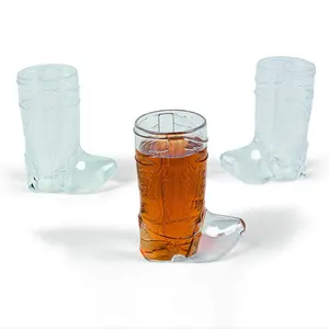 Gelas bot koboi Mini plastik kreatif gelas seloki bir dapat dipakai ulang 1 oz