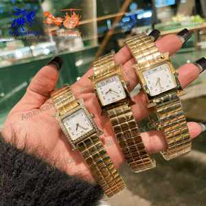 Reloj de Cuarzo de Lujo para Mujer, Marca H, Elegante Esfera Cuadrada, Movimiento Ronda, Estilo Ejecutivo y Moderno, Aleación de Acero Inoxidable 316L - Product Image 1