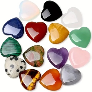 20mmNatural cuore di cristallo Charms pietre preziose di cristallo di guarigione intaglio cuori Beed nessun foro per gioielli pietra artigianato <span class=keywords><strong>cristalli</strong></span> all'ingrosso - Product Image 3