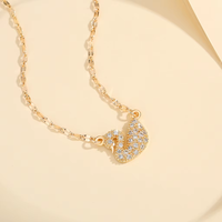 HYL joyería moda popular novia boda circón pequeño Cisne 18K oro collar al por mayor