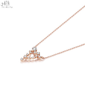 สร้อยคอเพชรสีทองผสม18K สร้อยคอเพชรธรรมชาติสีทองผสมดีไซน์ใหม่ล่าสุด - Product Image 5