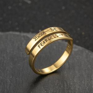 Nueva joyería de anillo de acero inoxidable caliente, soy suficiente, envoltura en espiral grabada, letras ajustables retorcidas, anillo de inspiración - Product Image 4