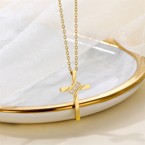 Nueva Cruz religiosa Pvd Acero inoxidable diamante 18K chapado en oro colgantes cristianos joyería fina de moda collares para mujeres 2024 - Product Image 6
