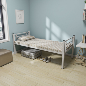 Letto Singolo in Metallo Rinforzato e Ispessito, Stile Minimalista, per Scuola, Hotel, Appartamento, Dormitorio, Camera da Letto, Dimensione Standard per Adulti - Product Image 1