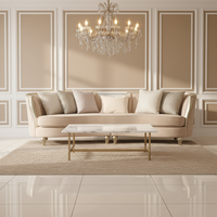 Ensemble de canapés sectionnels rectangulaires modernes de luxe américains avec plateau en bois de hêtre, meubles de salon Jiangpai, garantie de 1 à 3 ans