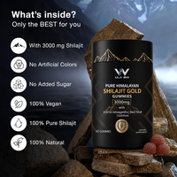 Gummies Hilajit Gold 60 unités, véganes, sans sucre ajouté, complément bien-être pour adultes, vente en gros, ODM
