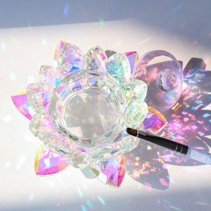 Tazón de Cristal Transparente con Forma de Loto para Limpieza de Uñas, Recipiente de Acrílico Colorido para Líquidos, para Salón de Manicura - Product Image 5