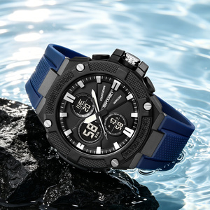 SKMEI 2604 Orologio alla Moda con Doppio Fuso Orario e Conto alla Rovescia, Display LED, Impermeabile 5ATM, Multifunzione Analogico-Digitale per Uomo - Product Image 2