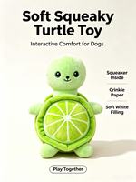 Jouet pour chiot en peluche grinçante OEM ODM, résistant aux morsures, pour soulager l'ennui, jouet tortue en peluche, fournitures pour animaux de compagnie