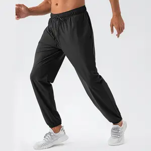 Erkekler İpli sıkı koşu pantolonları yürüyüş açık Jogger ile iki yan cepler tayt Casual spor Sweatpants