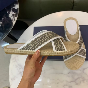 Top Luxury Designer Men's Casual Cross-Strap Espadrille for Slippers Woven Genuine Leather Anti-Slip <b>Platform</b> Breathable Lining - Product Image 6