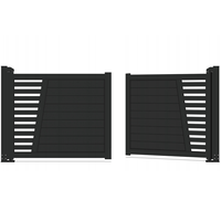 Portail en aluminium Ace, clôtures et portails de jardin en aluminium, charnières, portail d'allée, 20 pieds de large à 6 pieds de haut, double battant