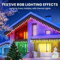 Lampes LED ponctuelles extérieures permanentes Smart Rgbic, contrôle par application, synchronisation musicale, éclairage paysager pour les fêtes, éclairage de gouttière pour la décoration de Noël