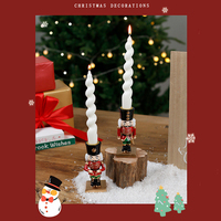 Nouvelles décorations de Noël d'intérieur, cadeaux pour la maison, soldat casse-noisette, porte-bougie en résine pour bureau, ornement, vente en gros