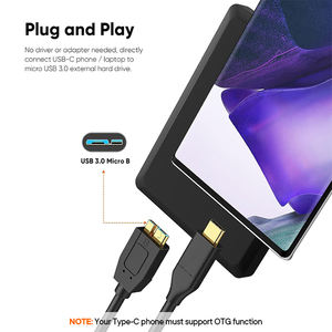 Directo de fábrica USB C a Micro B <span class=keywords><strong>Cable</strong></span> de transmisión de datos 10Gbps Velocidad <span class=keywords><strong>Disco</strong></span> <span class=keywords><strong>duro</strong></span> <span class=keywords><strong>externo</strong></span> Tejido - Product Image 5