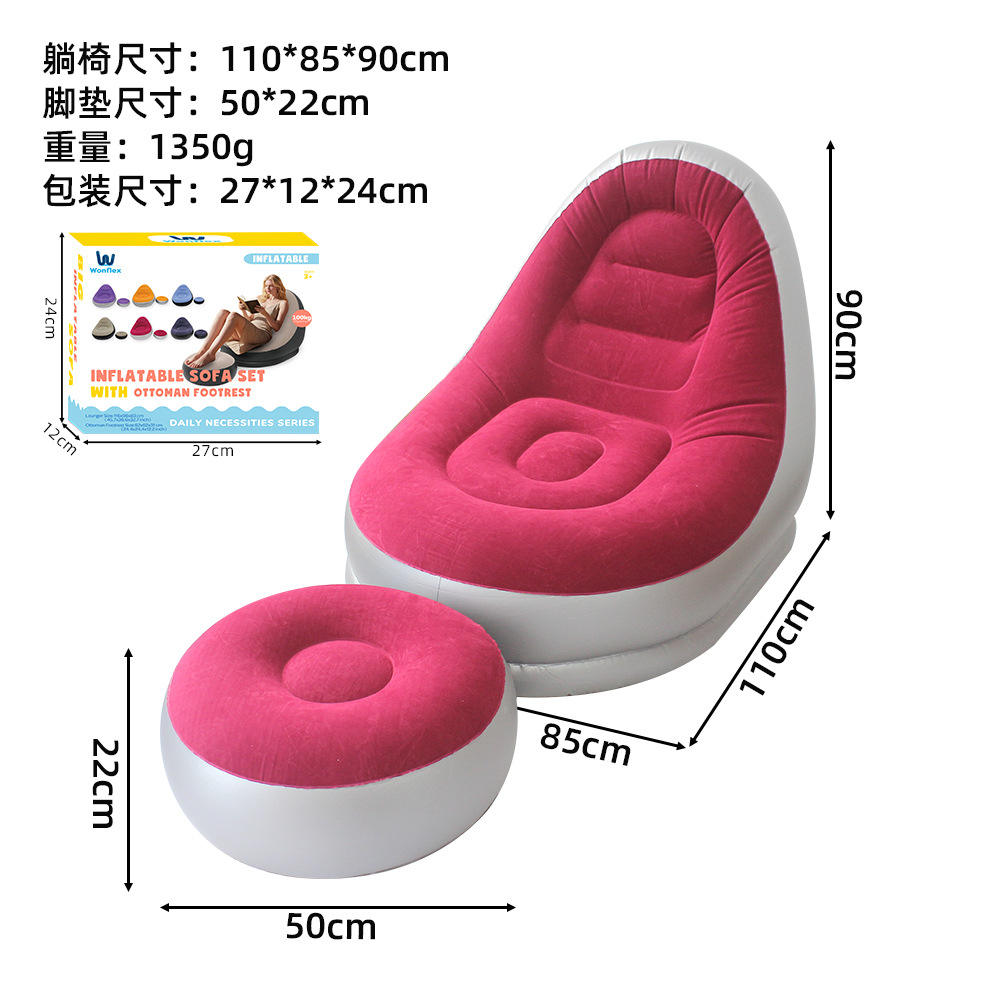 Canapé avec tabouret - rouge avec base