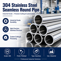 Tuyau rond sans soudure en acier inoxydable 304 de qualité industrielle, tube inox SMLS haute pression, fabricant, commande en gros, stock disponible